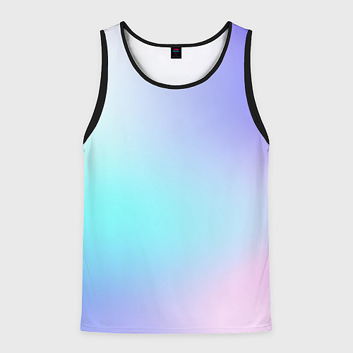 Мужская майка без рукавов Небесно голубой градиентный / 3D-Черный – фото 1