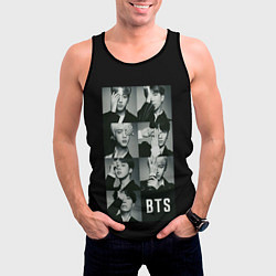 Майка-безрукавка мужская BTS, цвет: 3D-черный — фото 2