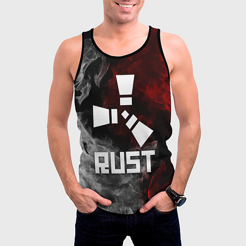 Мужская майка без рукавов RUST / 3D-Черный – фото 3