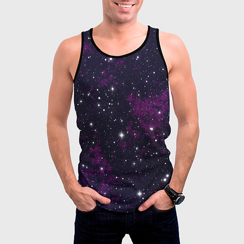 Мужская майка без рукавов Космос / 3D-Черный – фото 3