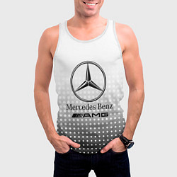 Майка-безрукавка мужская Mercedes-Benz, цвет: 3D-белый — фото 2