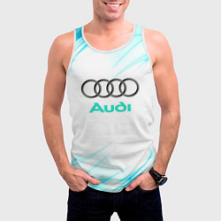 Майка-безрукавка мужская Audi, цвет: 3D-белый — фото 2