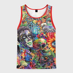 Майка-безрукавка мужская Психоделическое искусство, цвет: 3D-красный
