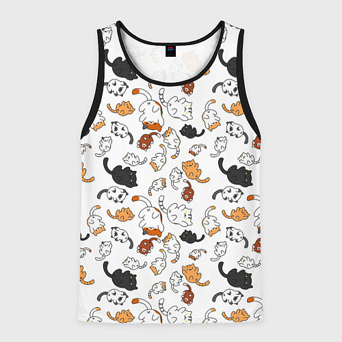 Мужская майка без рукавов Кошачьи валяния / 3D-Черный – фото 1