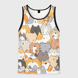 Майка-безрукавка мужская Кошачья стая, цвет: 3D-черный