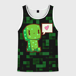 Майка-безрукавка мужская Minecraft Creeper, цвет: 3D-белый