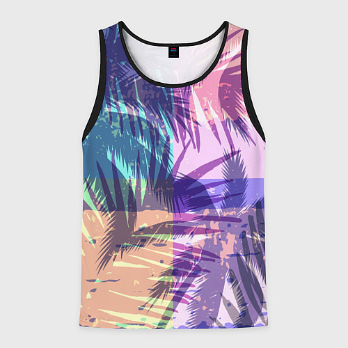 Мужская майка без рукавов Тропики / 3D-Черный – фото 1