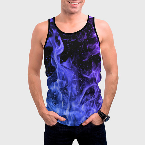 Мужская майка без рукавов ОГОНЬ / 3D-Черный – фото 3