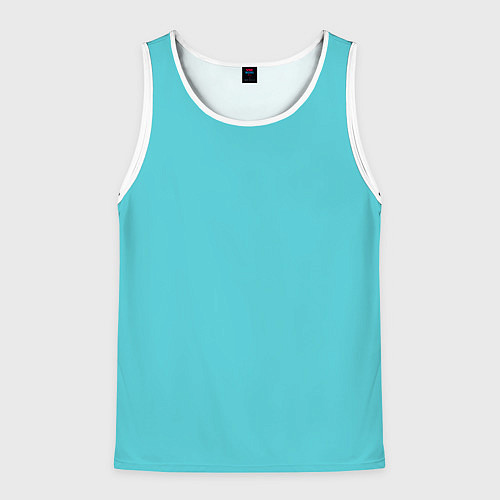 Мужская майка без рукавов Бирюза / 3D-Белый – фото 1