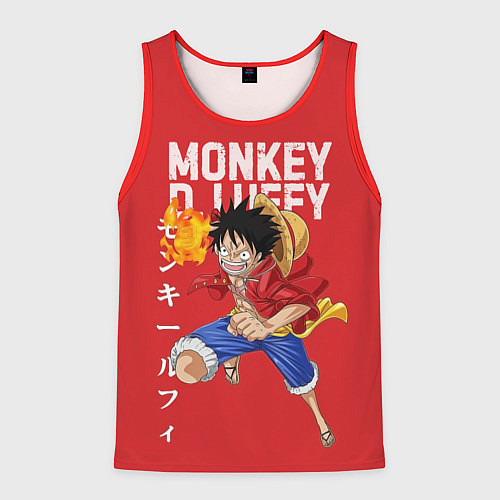 Мужская майка без рукавов Monkey D Luffy / 3D-Красный – фото 1