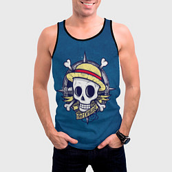 Майка-безрукавка мужская Straw hat pirates, цвет: 3D-черный — фото 2