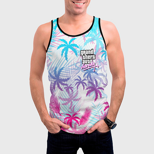 Мужская майка без рукавов GTA VICE CITY / 3D-Черный – фото 3