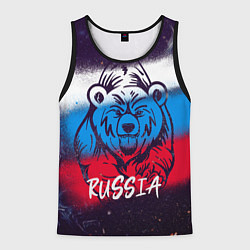 Майка-безрукавка мужская Russia Bear, цвет: 3D-черный