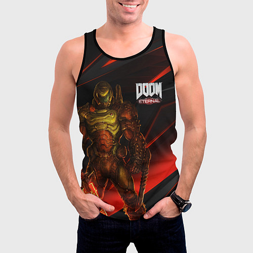 Мужская майка без рукавов DOOM ETERNAL / 3D-Черный – фото 3