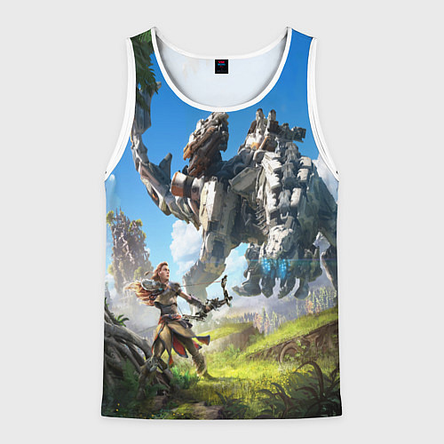 Мужская майка без рукавов HORIZON ZERO DAWN / 3D-Белый – фото 1