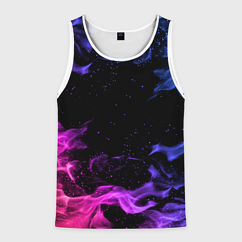 Мужская майка без рукавов ОГОНЬ НЕОН / 3D-Белый – фото 1