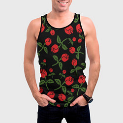 Майка-безрукавка мужская Roses Art, цвет: 3D-черный — фото 2