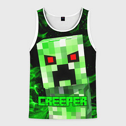 Майка-безрукавка мужская MINECRAFT CREEPER, цвет: 3D-белый