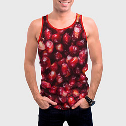 Майка-безрукавка мужская Много ягод граната ярко сочно, цвет: 3D-красный — фото 2