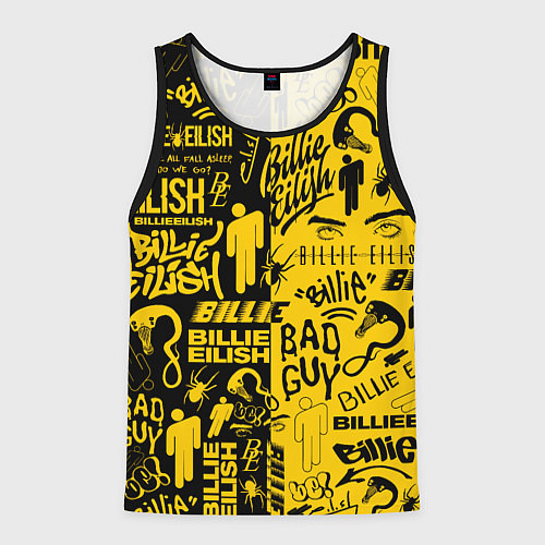 Мужская майка без рукавов BILLIE EILISH БИЛЛИ АЙЛИШ / 3D-Черный – фото 1