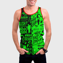 Майка-безрукавка мужская BILLIE EILISH БИЛЛИ АЙЛИШ, цвет: 3D-красный — фото 2