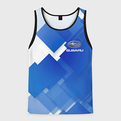 Майка-безрукавка мужская SUBARU, цвет: 3D-черный