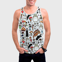 Майка-безрукавка мужская Тоторо, цвет: 3D-белый — фото 2