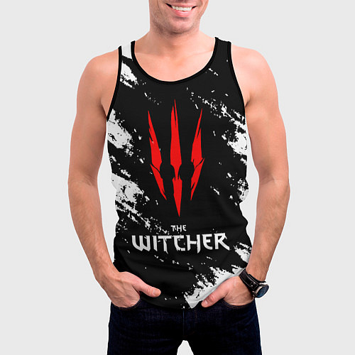 Мужская майка без рукавов The Witcher / 3D-Черный – фото 3
