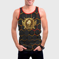Майка-безрукавка мужская Pubg Gold Logo, цвет: 3D-красный — фото 2