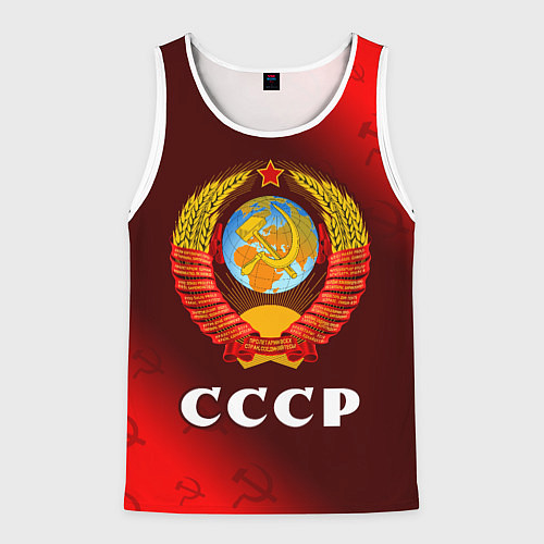 Мужская майка без рукавов СССР USSR / 3D-Белый – фото 1