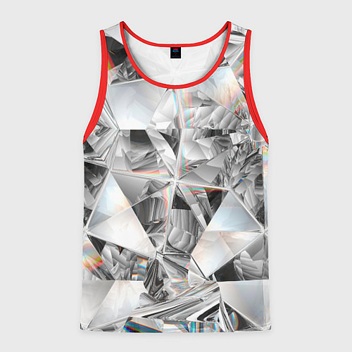 Мужская майка без рукавов Зеркальный калейдоскоп / 3D-Красный – фото 1