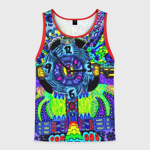 Мужская майка без рукавов КИСЛОТА ГОРОД / 3D-Красный – фото 1