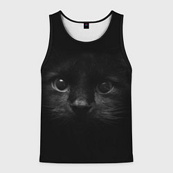 Майка-безрукавка мужская Чёрный кот, цвет: 3D-черный