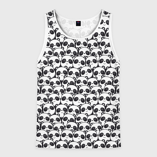 Мужская майка без рукавов ПАНДЫ / 3D-Белый – фото 1