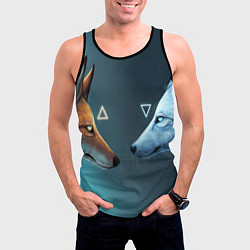 Майка-безрукавка мужская ЛИСА И ВОЛК D, цвет: 3D-черный — фото 2