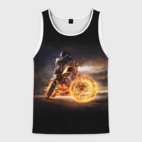 Мужская майка без рукавов Fire racer / 3D-Белый – фото 1