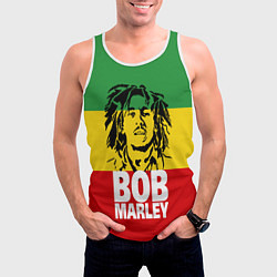 Майка-безрукавка мужская Bob Marley, цвет: 3D-белый — фото 2