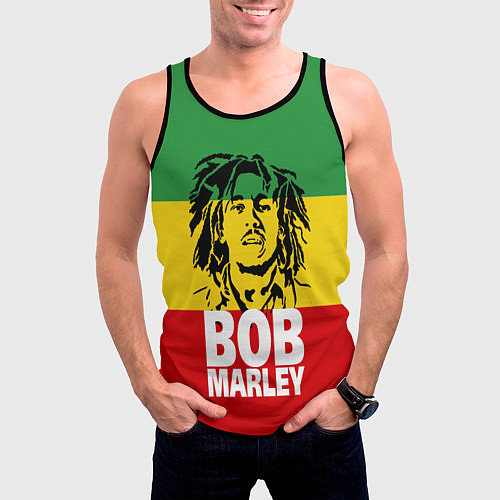 Мужская майка без рукавов Bob Marley / 3D-Черный – фото 3