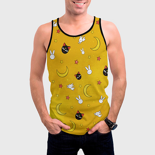 Мужская майка без рукавов СЕЙЛОР МУН / 3D-Черный – фото 3