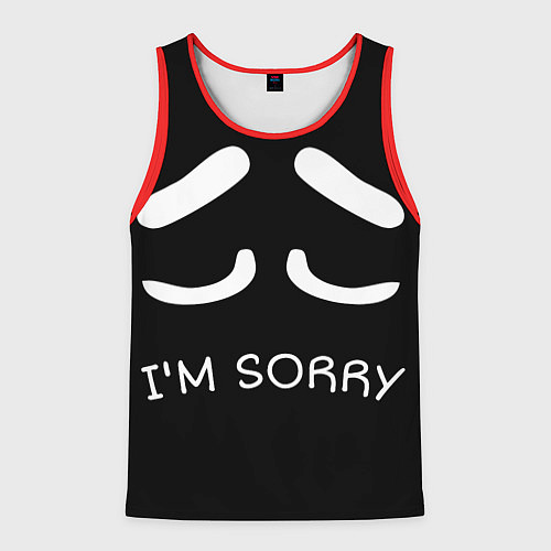 Мужская майка без рукавов Sorry not sorry / 3D-Красный – фото 1