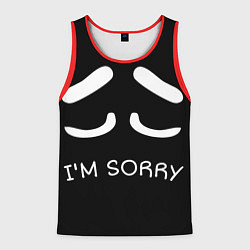 Майка-безрукавка мужская Sorry not sorry, цвет: 3D-красный