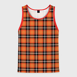 Майка-безрукавка мужская Шотландская клетка, цвет: 3D-красный