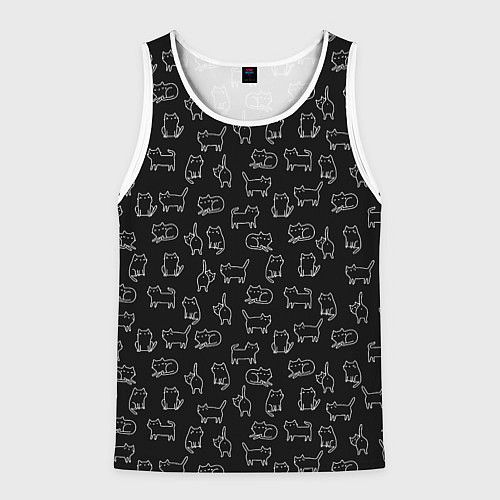 Мужская майка без рукавов Cats / 3D-Белый – фото 1