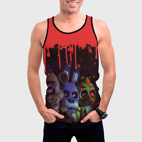 Мужская майка без рукавов Five Nights At Freddys / 3D-Черный – фото 3