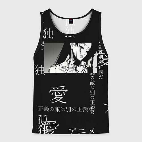 Мужская майка без рукавов Аниме девушка / 3D-Черный – фото 1