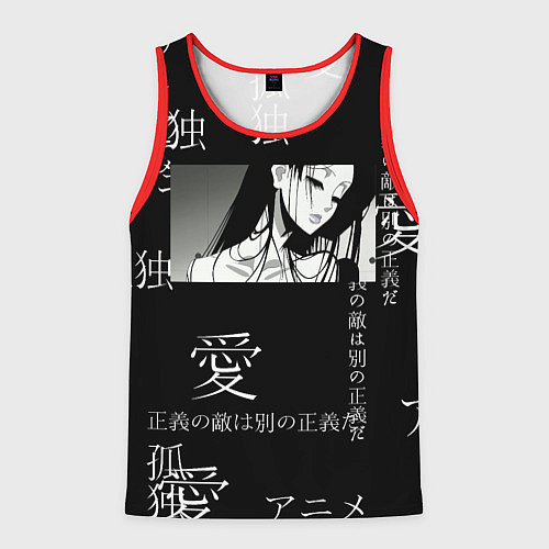 Мужская майка без рукавов Аниме девушка / 3D-Красный – фото 1