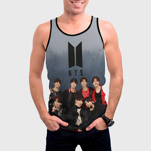 Мужская майка без рукавов BTS Forest / 3D-Черный – фото 3