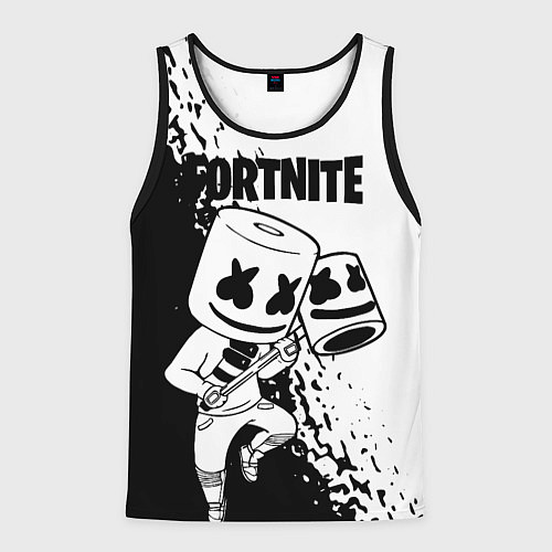 Мужская майка без рукавов FORTNITE MARSHMELLO / 3D-Черный – фото 1