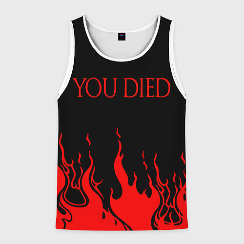 Мужская майка без рукавов YOU DIED / 3D-Белый – фото 1