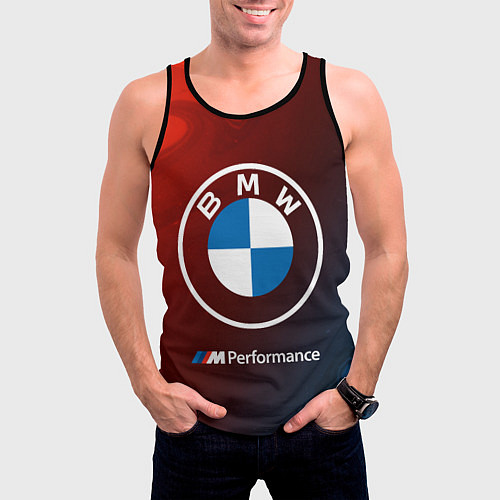 Мужская майка без рукавов BMW БМВ / 3D-Черный – фото 3